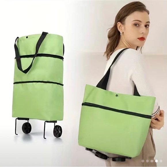 1 PC Portable collapsible shopping cart trolley with wheels - Picture 1 of 11